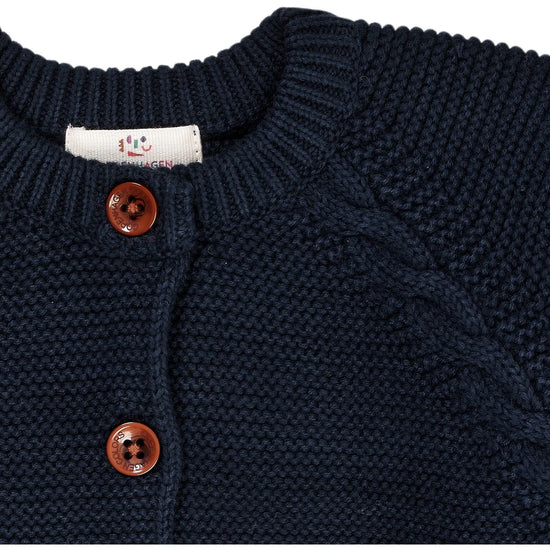Peysa | Baby Cable Cardigan Navy