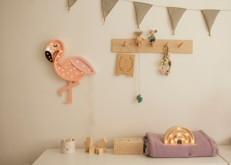Lampi í barnaherbergi, flamingo fugl frá Little Lights