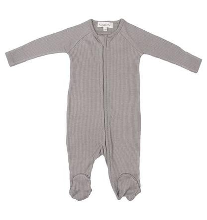 Long Sleeve Romper with Feet | Grey