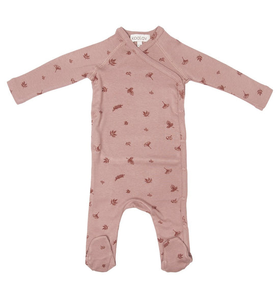 Long Sleeve Romper with Feet | Rose Dust