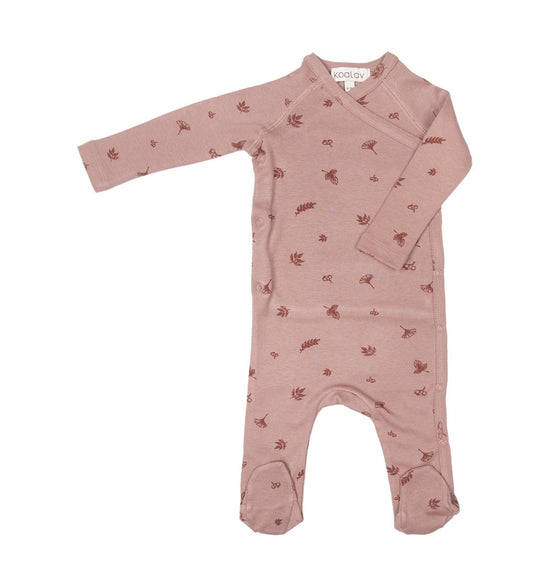 Long Sleeve Romper with Feet | Rose Dust