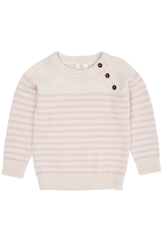 Ullarpeysa | Merino Clasic Striped Dusty Rose