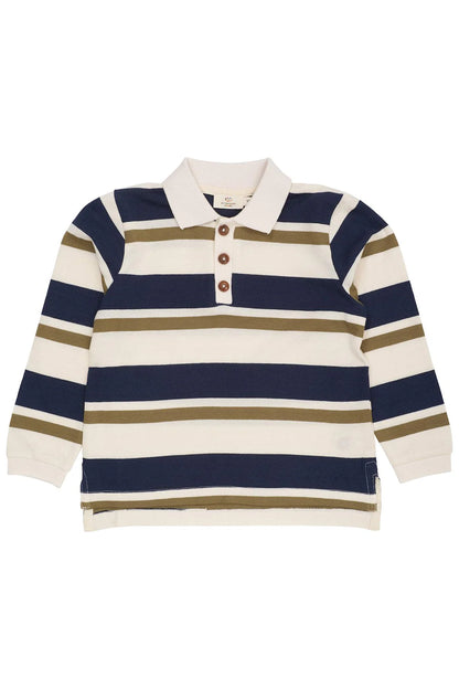 Bolur | Striped Pique Polo LS