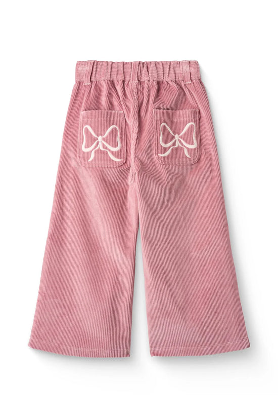 Flauelisbuxur | Corduroy w.Wide Leg & Emb.