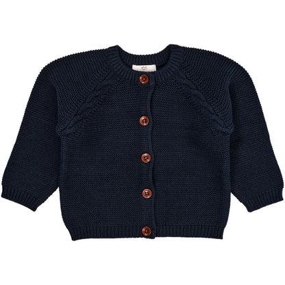 Peysa | Baby Cable Cardigan  Navy