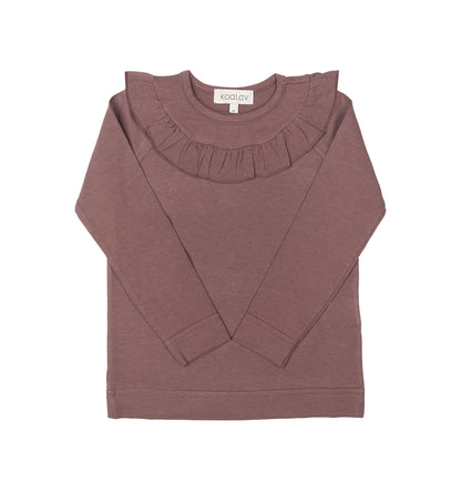 Ruffle Long Sleeve T | Copper