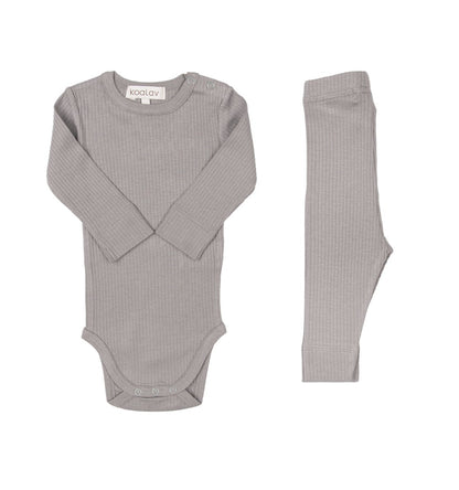 Long Sleeve Body + Pants Set | Grey