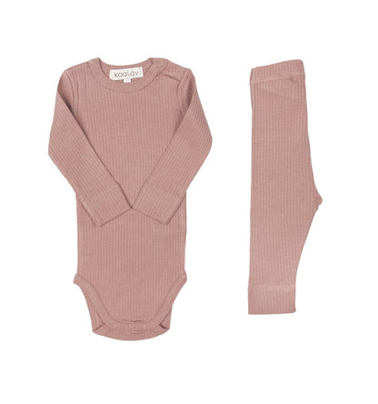 Long Sleeve Body + Pants Set | Rose