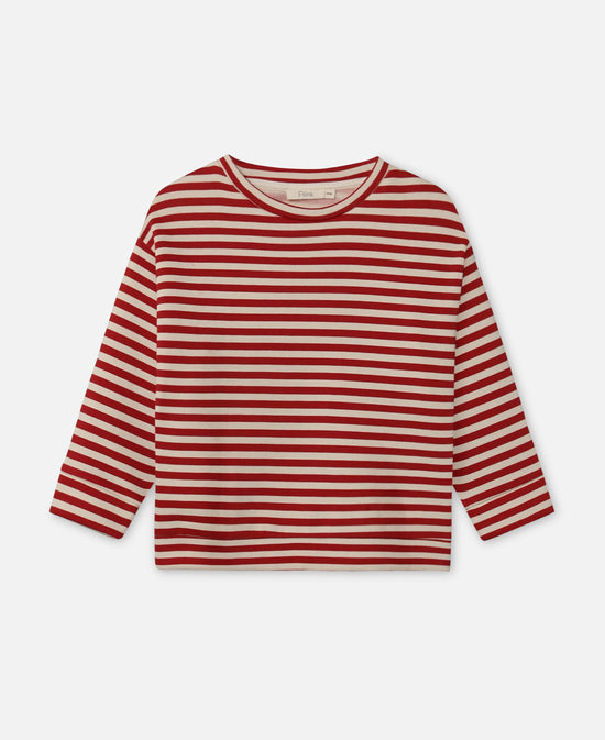 Peysa | Alvin LS Stripe Pompeian Red/Sandshell