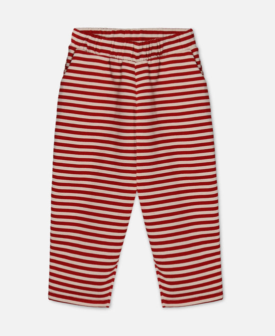 Buxur | Alvin Stripe Pompeian Red/Sandshell