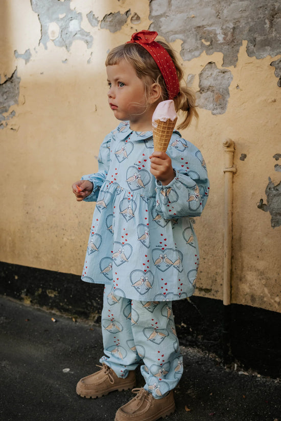 Buxur | Colombe Ruffle Pant Dream Blue AOP
