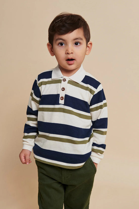 Bolur | Striped Pique Polo LS