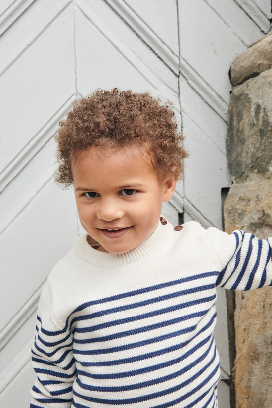 Peysa | Knitted Striped Sailor Cream Navy