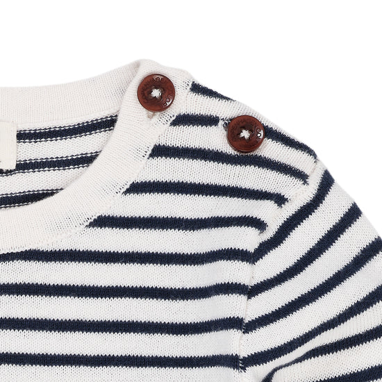 Samfella | Striped Cream Navy Comb