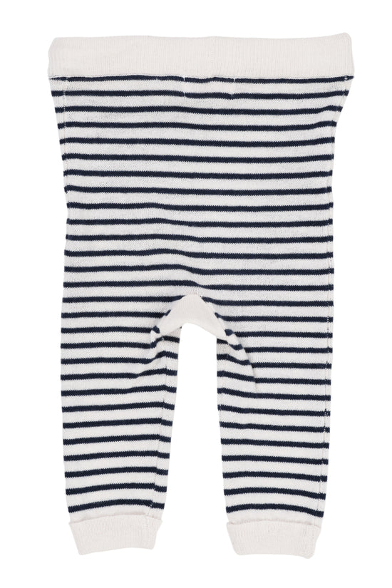 Leggings | Striped Cream Navy Comb