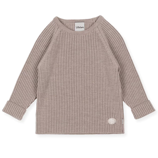 Peysa | Ribbed Merino Beige