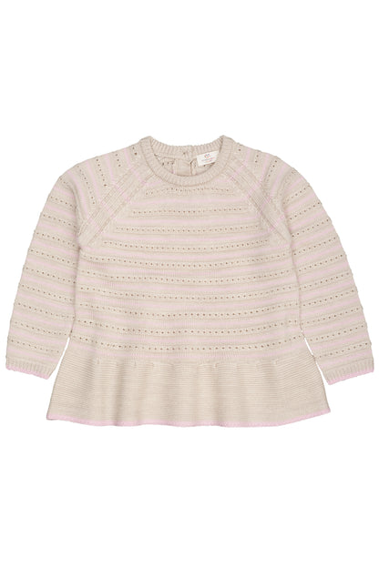 Ullarpeysa | Frill Pattern Cream&Bubblegum