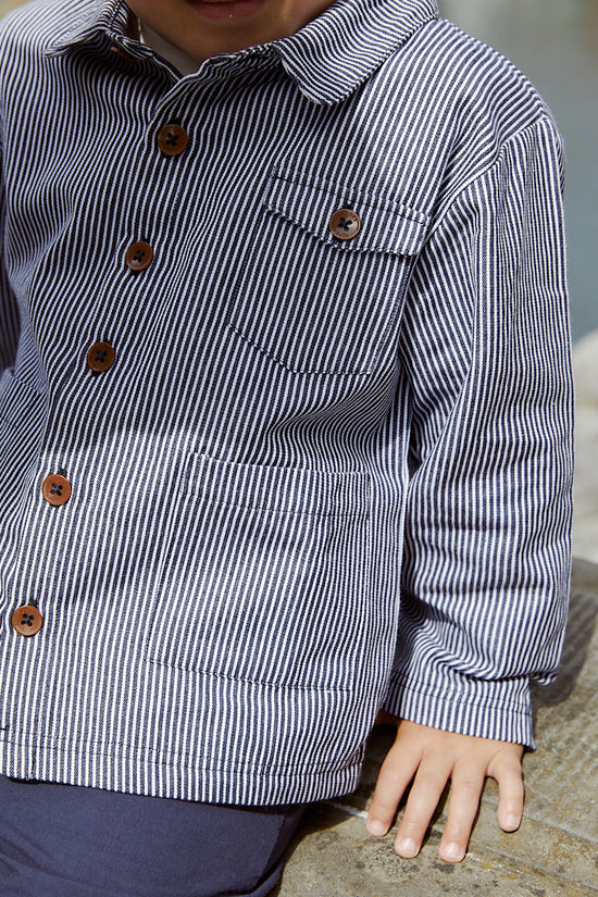 Jakki | Striped Twill Jacket w. Pockets