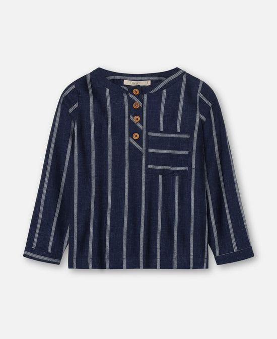 Skyrta | Vira LS Insignia Blue/Sandshell