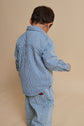 Skyrta | Twill Overshirt Denim Blue Stripe