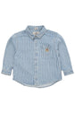 Skyrta | Twill Overshirt Denim Blue Stripe