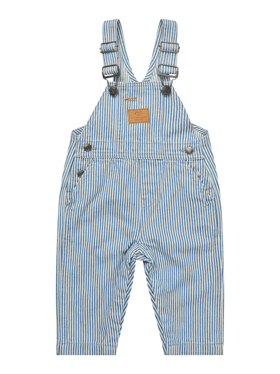 Smekkbuxur | Twill Baby Overalls Denim Blue Stripe