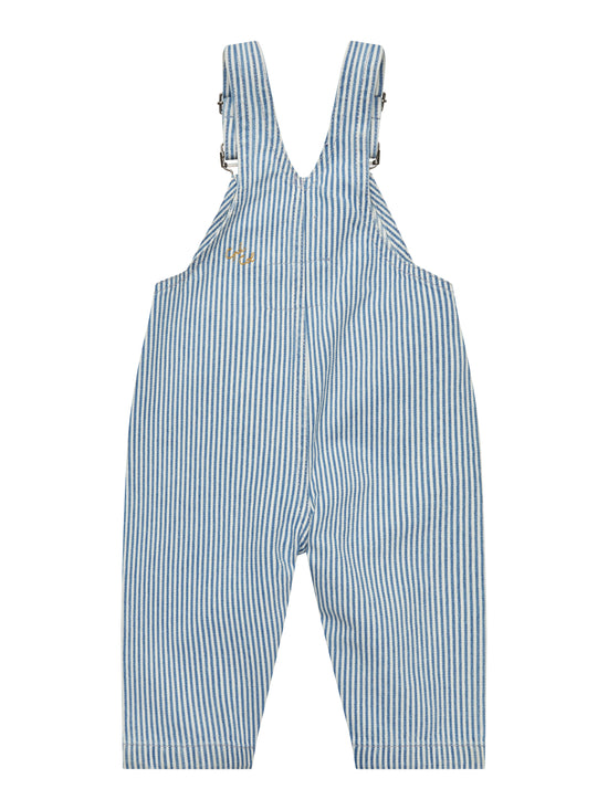 Smekkbuxur | Twill Baby Overalls Denim Blue Stripe