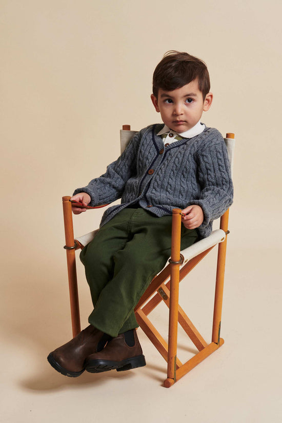 Ullarpeysa | Lambswool Grandad DK Grey&Navy