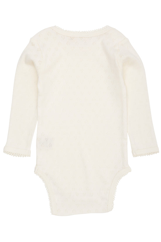 Samfella | Pointelle Heart Lapneck Body LS Cream