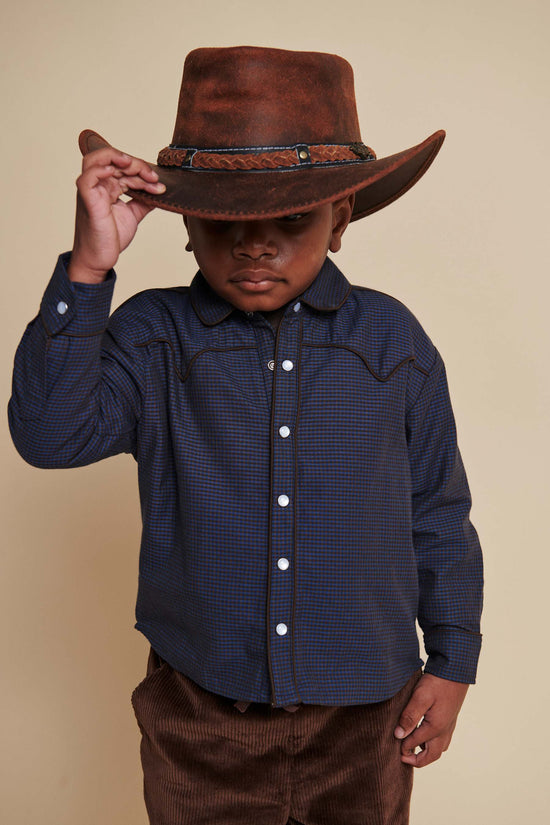 Skyrta | Checkered Cowboy Brown&Blue
