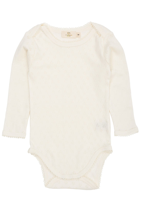 Samfella | Pointelle Heart Lapneck Body LS Cream