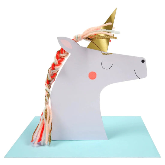 Afmæliskort | Unicorn 3D