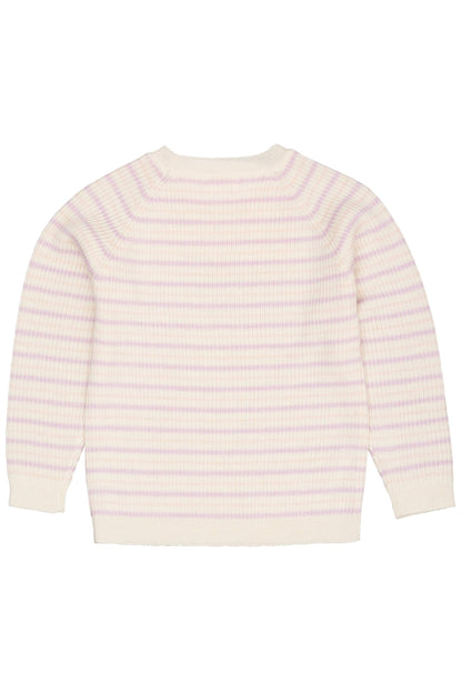 Ullarpeysa | Classic Rib CreamLavender&DustyRose