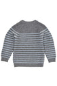 Kasmír Peysa | Cashmere Classic Rib Dusty Blue Stripe