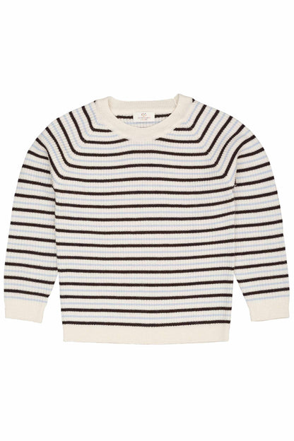 Ullarpeysa | Merino Classic Rib CreamBrown&DustyBlue