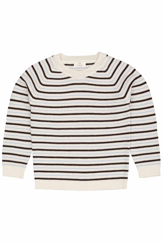 Ullarpeysa | Merino Classic Rib CreamBrown&DustyBlue