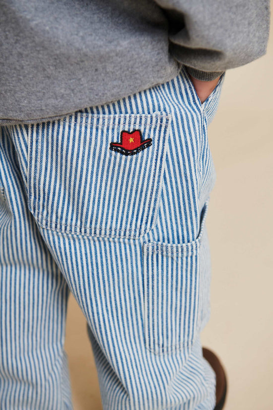 Buxur | Stripe Twill Cardo Denim Blue Stripe
