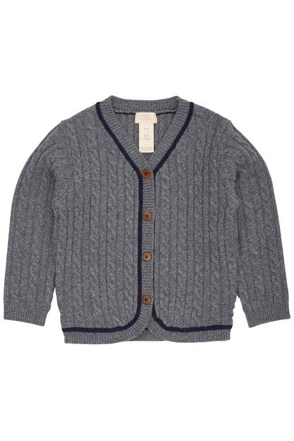Ullarpeysa | Lambswool Grandad DK Grey&Navy