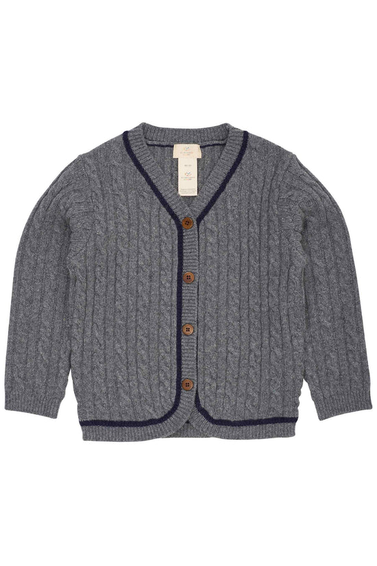 Ullarpeysa | Lambswool Grandad DK Grey&Navy