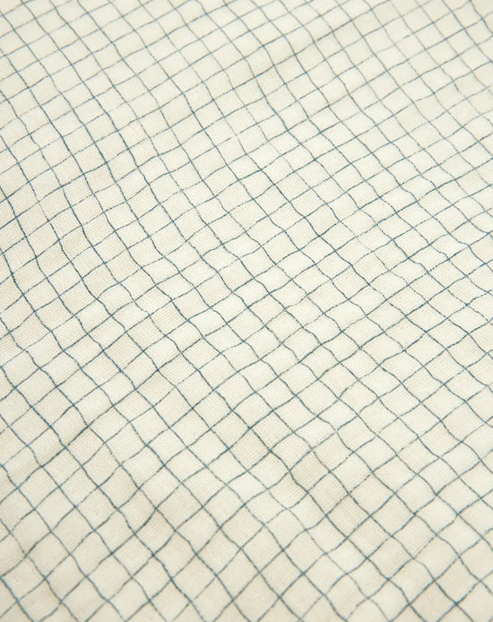 Lak | Wabi Sabi Fitted Sheet Blue Grid