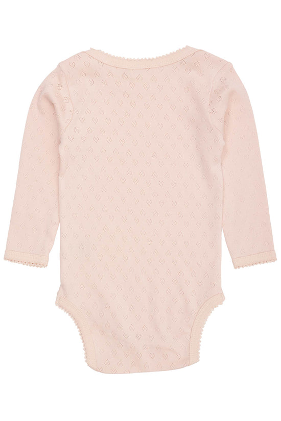 Samfella | Pointelle Heart Lapneck Body LS Dusty Rose